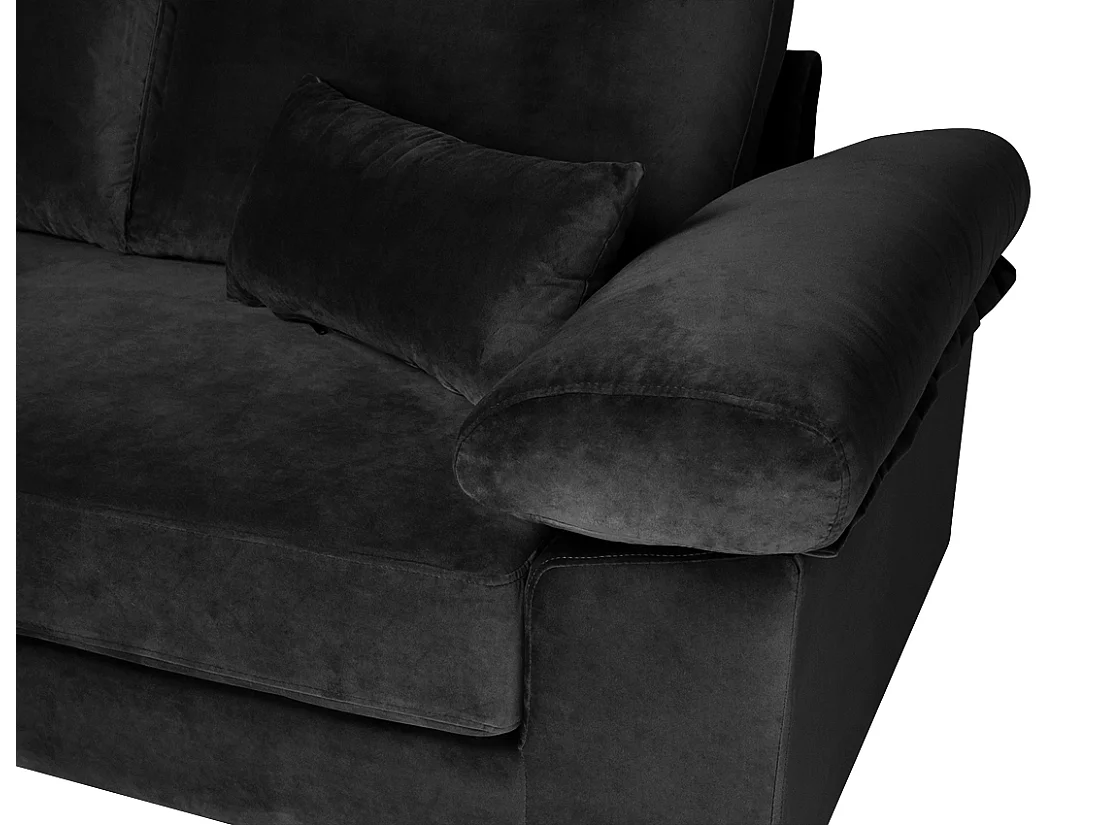 Divano angolare 3 posti con chaise longue sinistra velluto nero - Washington