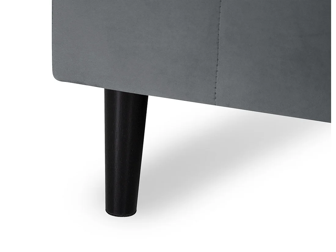 Divano angolare 3 posti con chaise longue destra velluto grigio - Washington