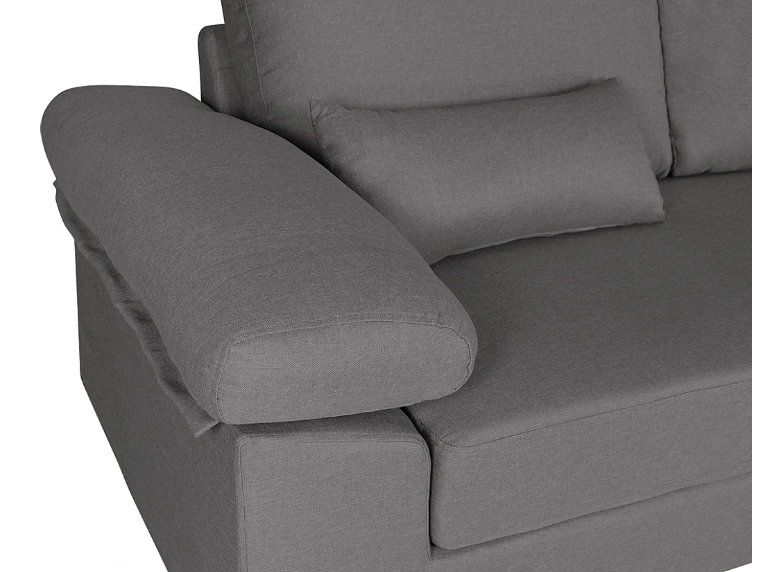 Divano angolare 3 posti con chaise longue destra tessuto grigio chiaro - Washington