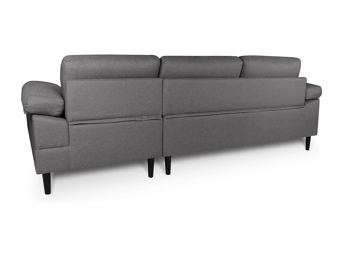 Divano angolare 3 posti con chaise longue destra tessuto grigio chiaro - Washington