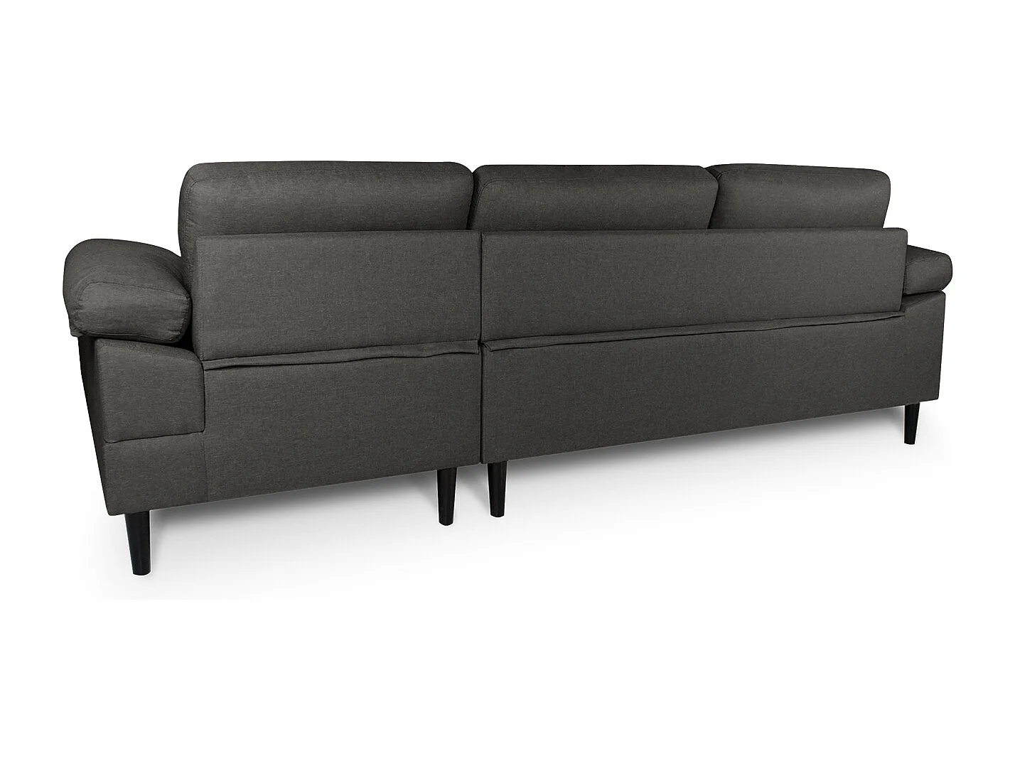 Divano angolare 3 posti con chaise longue destra tessuto grigio scuro - Washington