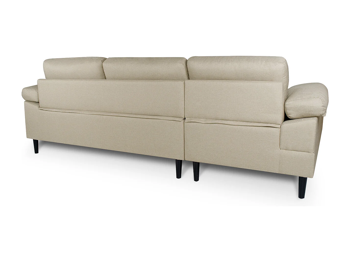 Divano angolare 3 posti con chaise longue sinistra tessuto beige - Washington