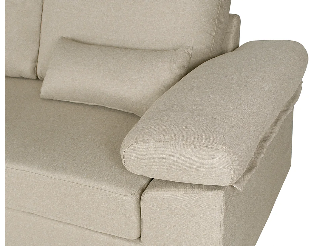Divano angolare 3 posti con chaise longue sinistra tessuto beige - Washington