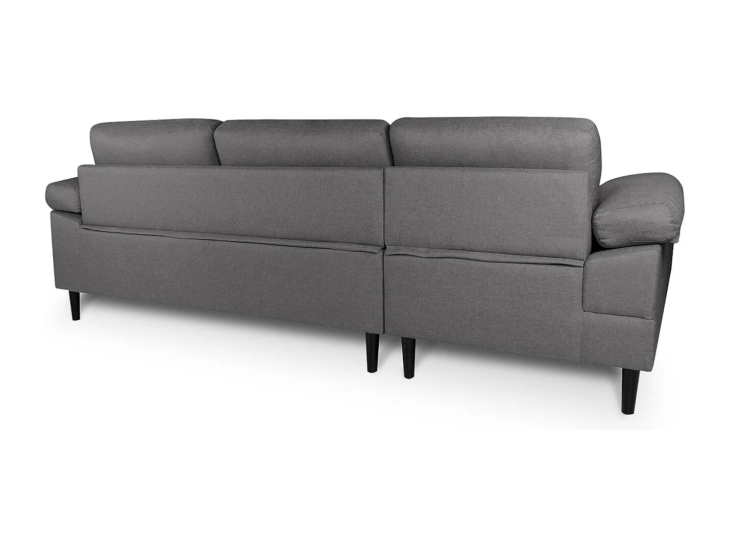 Divano angolare 3 posti con chaise longue sinistra tessuto grigio - Washington