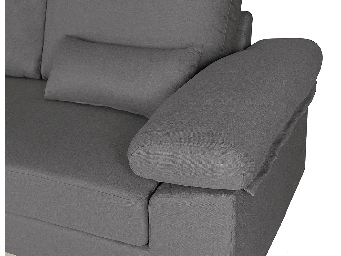 Divano angolare 3 posti con chaise longue sinistra tessuto grigio - Washington