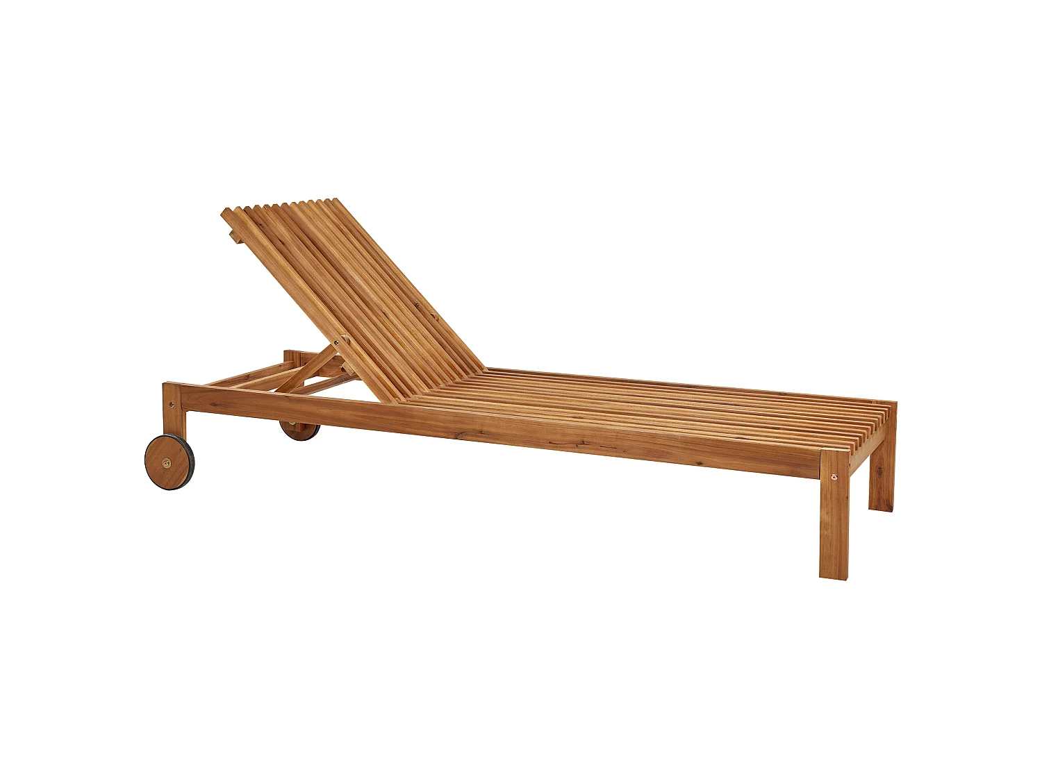 Sun Lounger BELLANO Reclining Acacia Wood Brown
