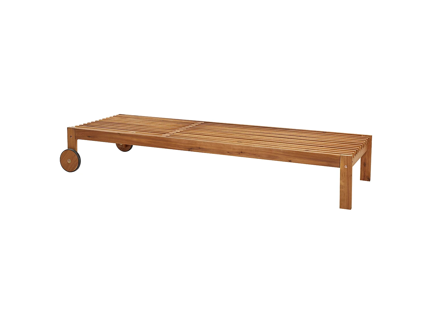Sun Lounger BELLANO Reclining Acacia Wood Brown