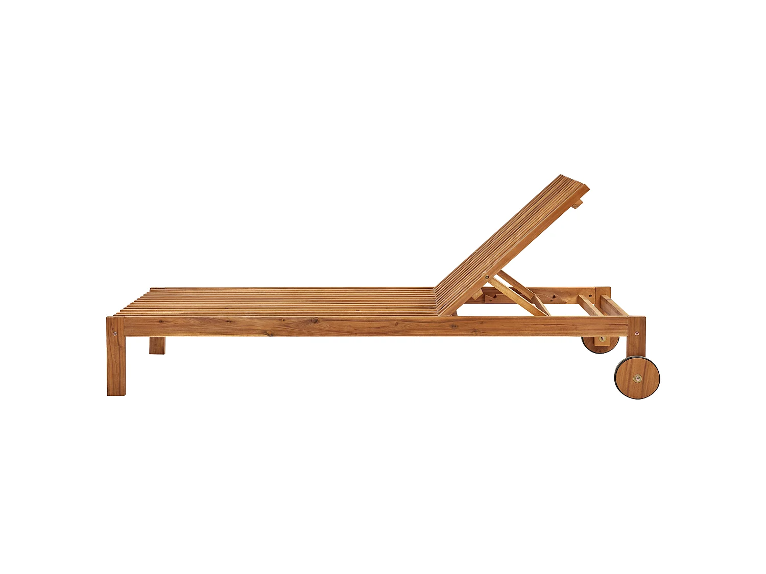 Sun Lounger BELLANO Reclining Acacia Wood Brown