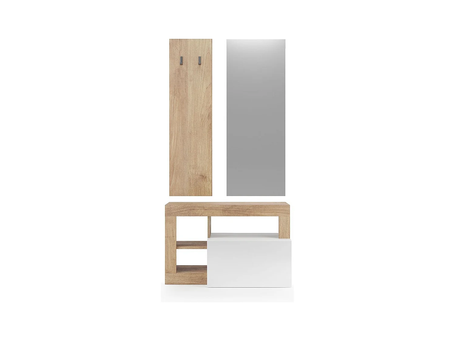 SET 3 Stück mit kleinem Möbel, Wandgarderobe und Spiegel Hamburg - H165 cm
