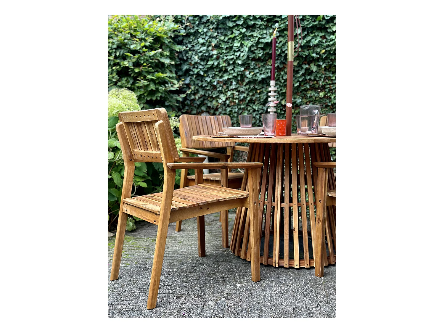 Lot de 2 chaises de jardin AGELLO Acacia Marron