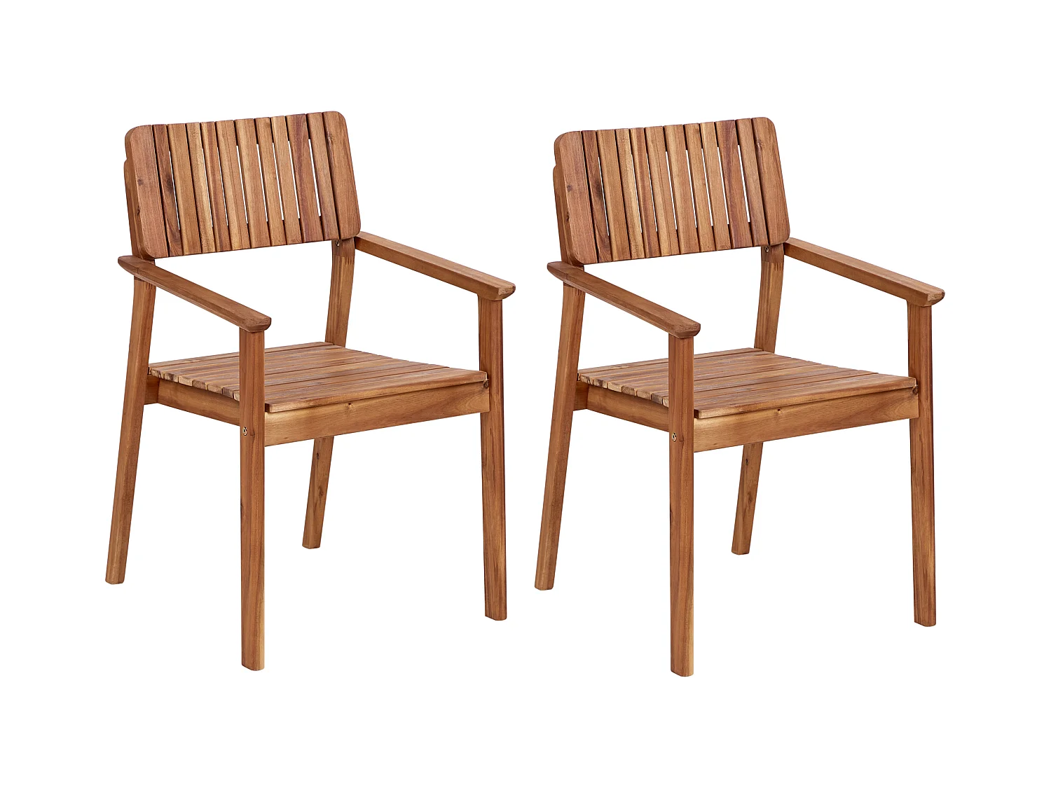 Lot de 2 chaises de jardin AGELLO Acacia Marron