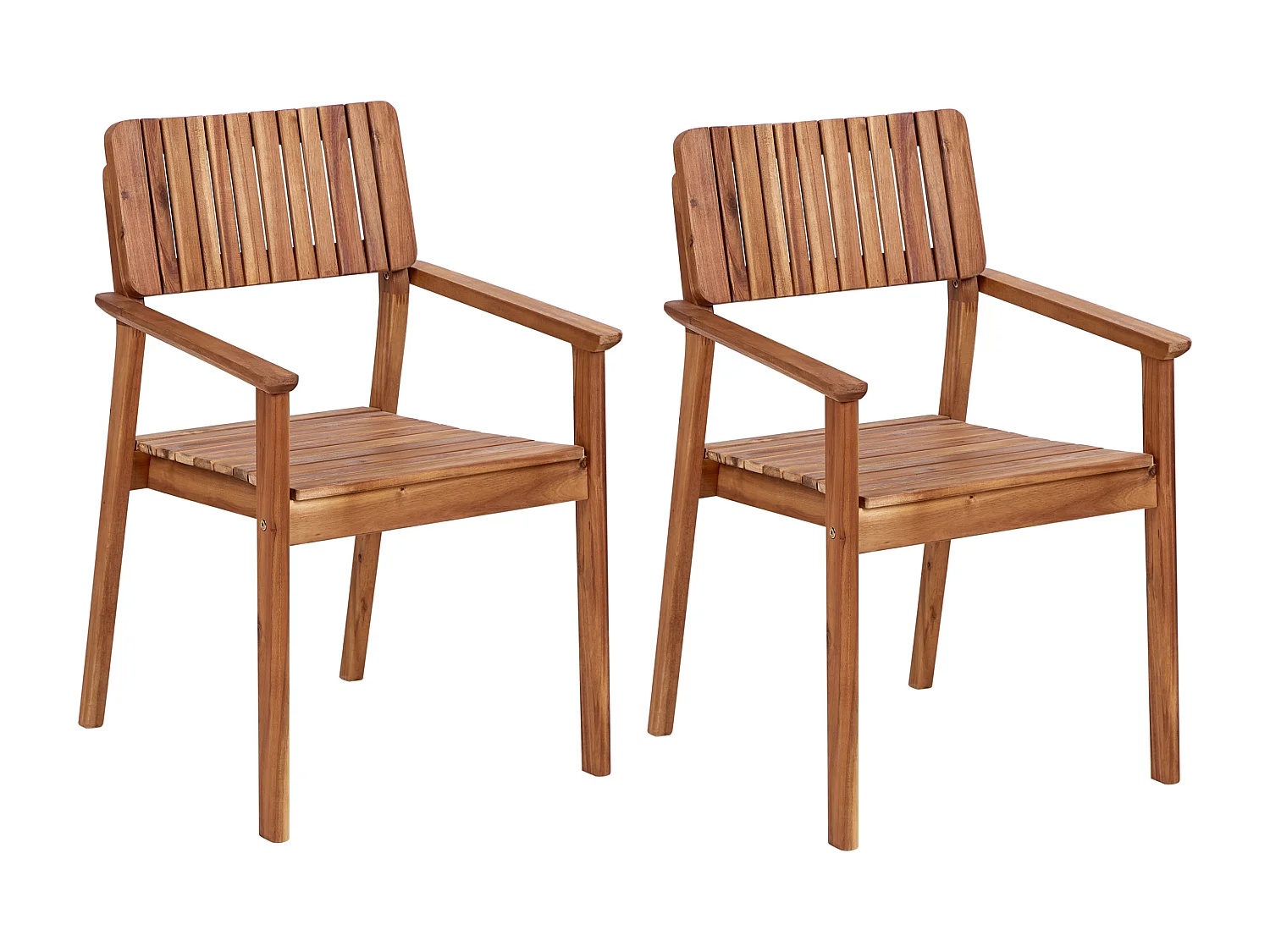 Lot de 2 chaises de jardin AGELLO Acacia Marron