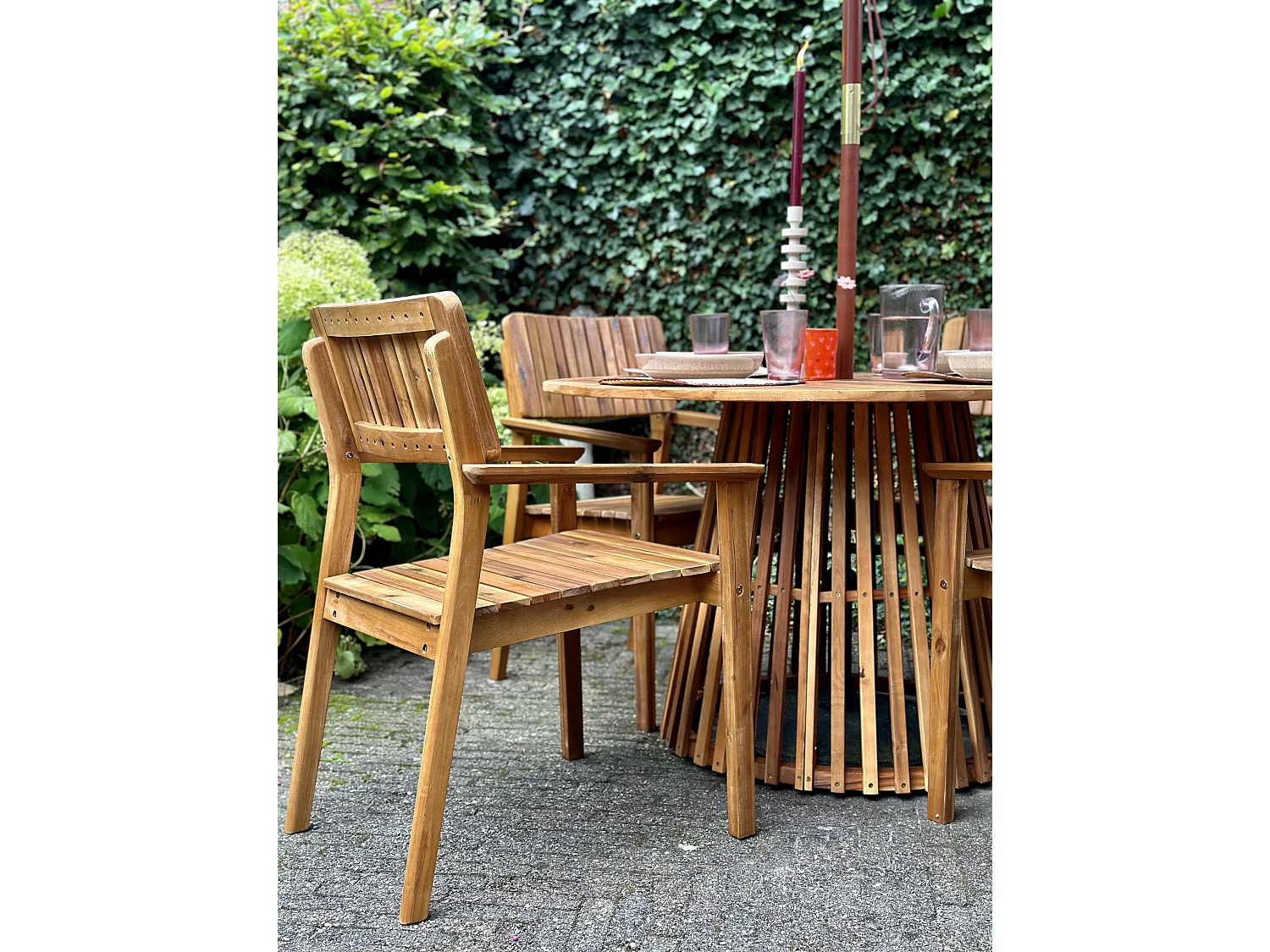 Lot de 2 chaises de jardin AGELLO Acacia Marron