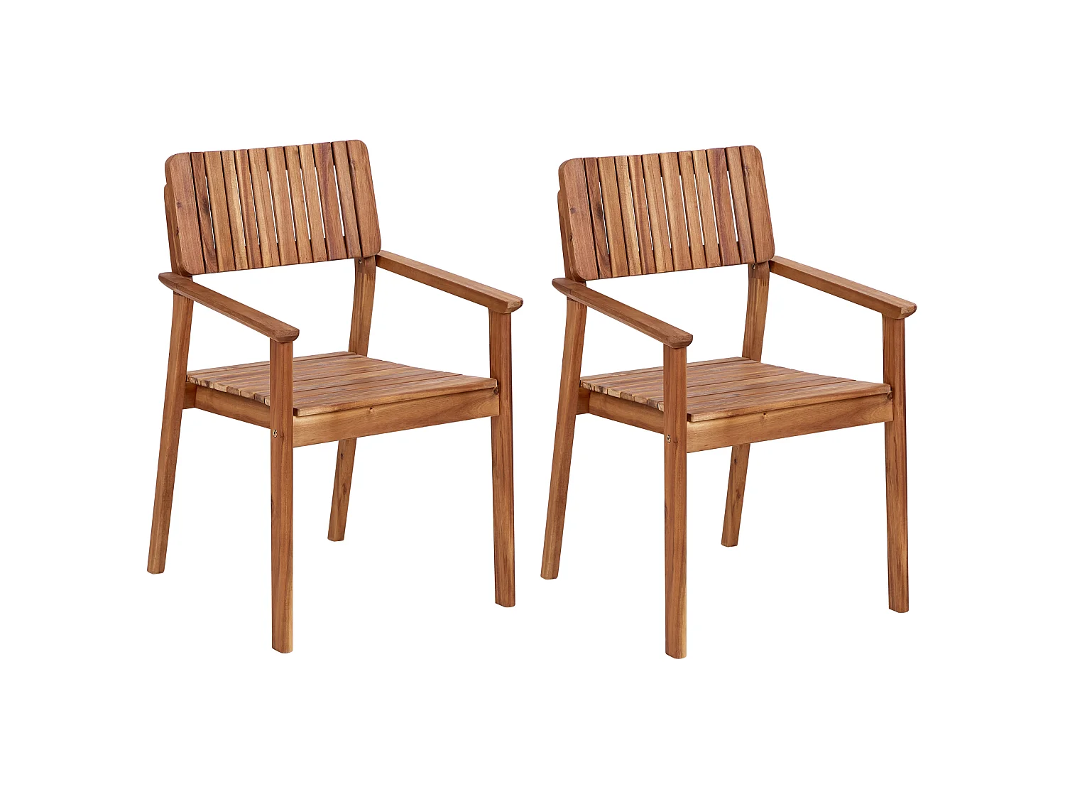 Lot de 2 chaises de jardin AGELLO Acacia Marron