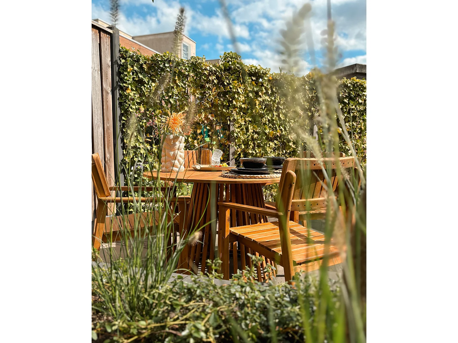 Set van 4 tuinstoelen AGELLO Acaciahout Bruin
