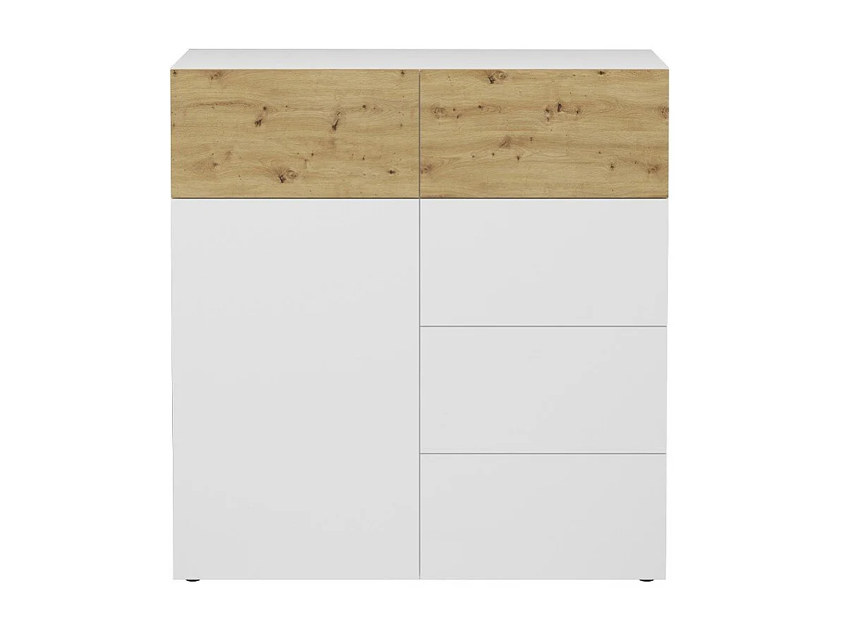 Belm 1 1-drzwiowy kredens z 5 szufladami - szer. 109 x wys. 115 cm