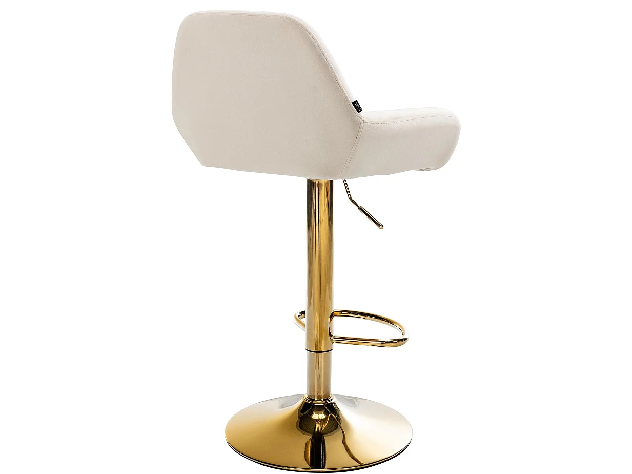 Tabouret de bar - Velours - Crème - Braga