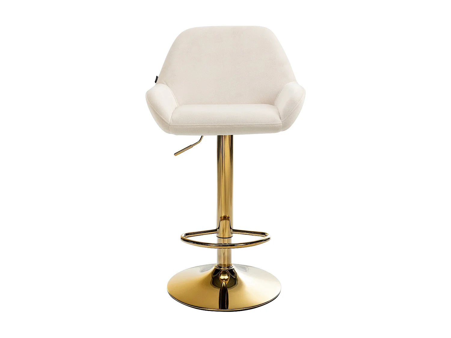 Lot de 2  Tabouret de bar - Velours & Métal - Crème - Braga