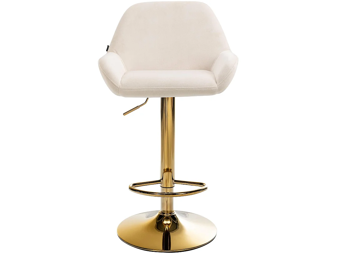 Lot de 2  Tabouret de bar - Velours - Crème - Braga