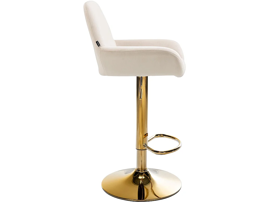 Lot de 2  Tabouret de bar - Velours - Crème - Braga