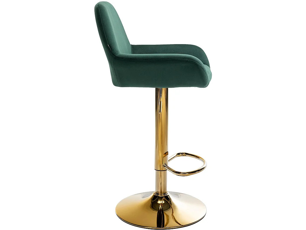 Lot de 2  Tabouret de bar - Velours - Vert foncé - Braga