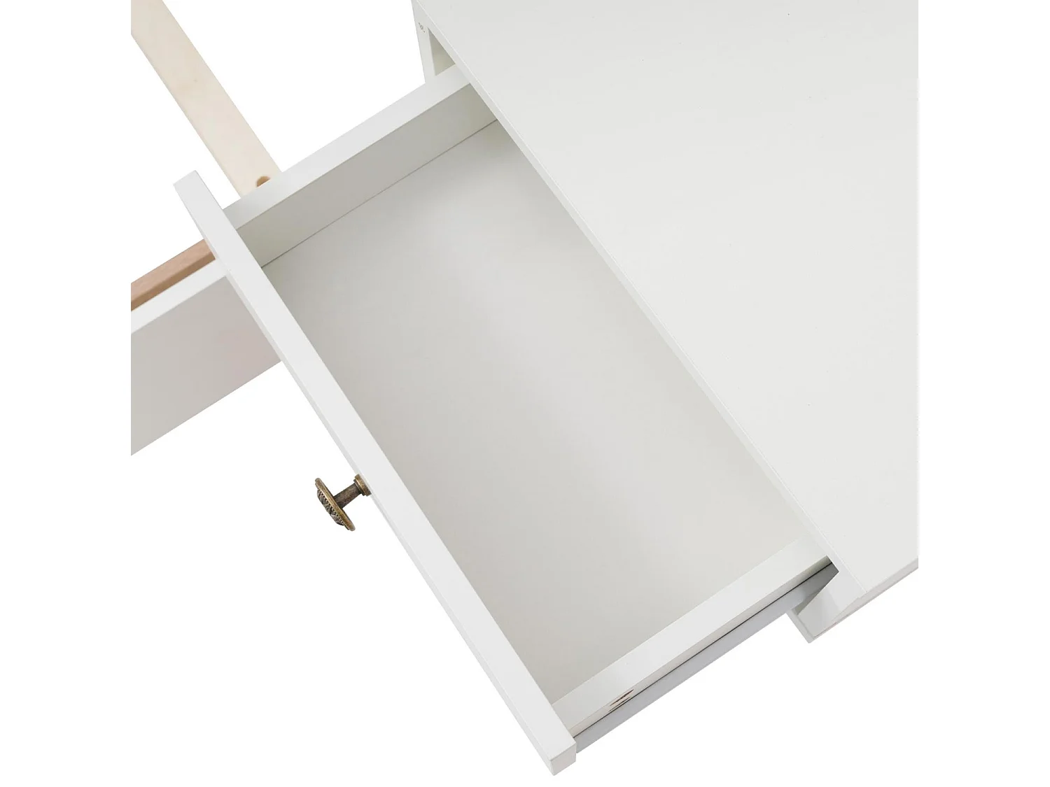 Cama de adulto 160x200 cm em madeira com mesas de cabeceira suspensas + portas LED e USB + base de ripas - Branco