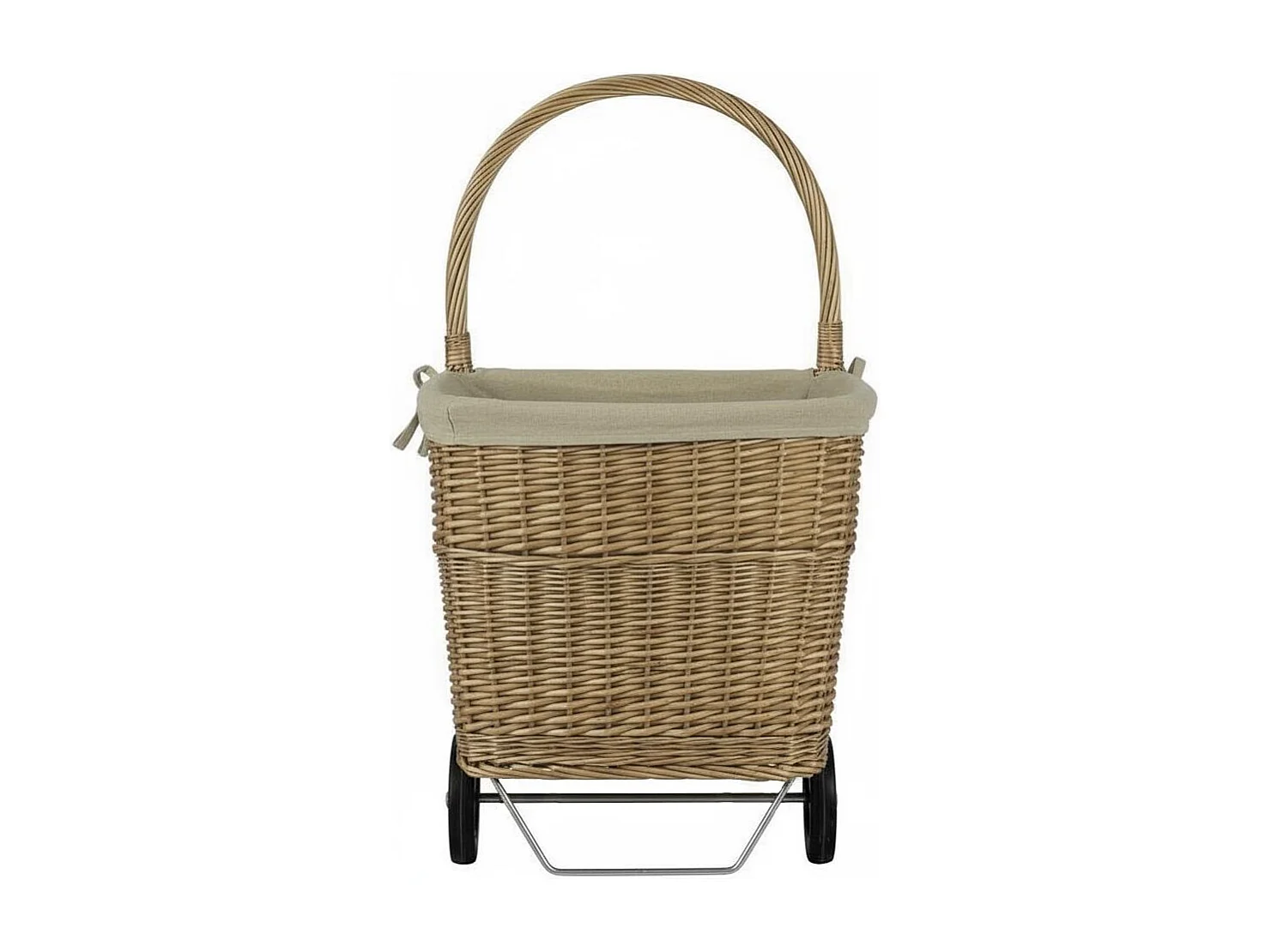 Chariot à bûches en osier Vieilli