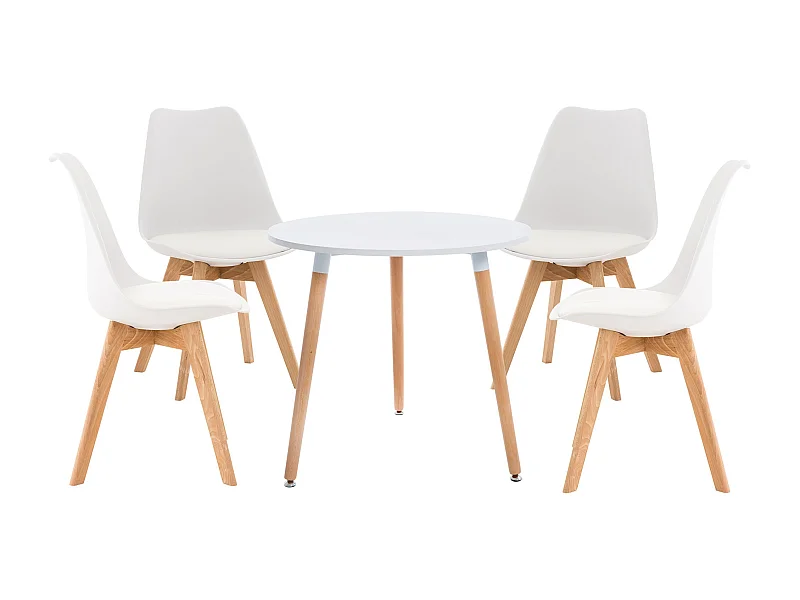 Essgruppe - Tisch + 4 Stühle - Lansgar