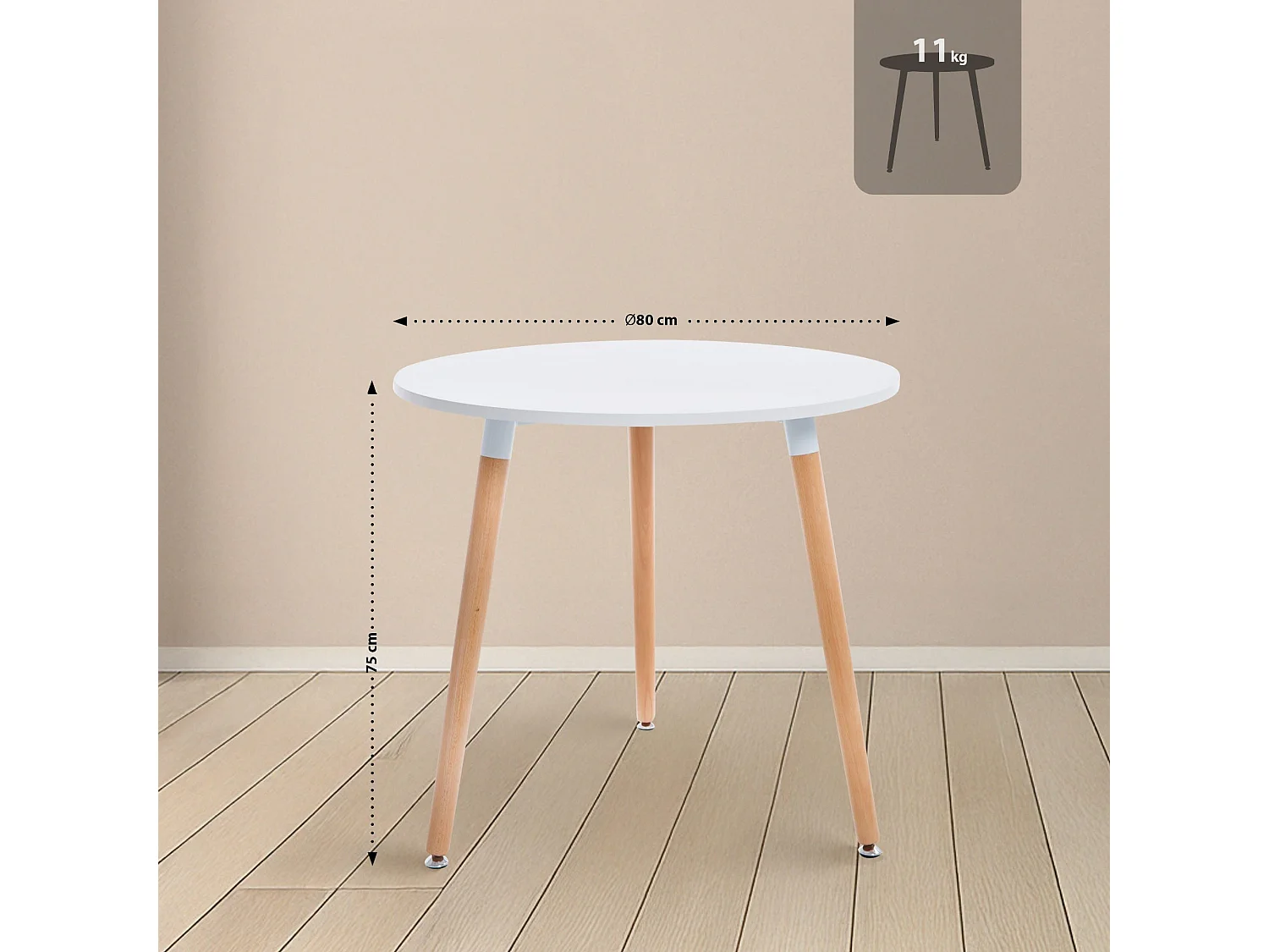 Ensemble de salle à manger - Table + 4 Chaises - Lansgar