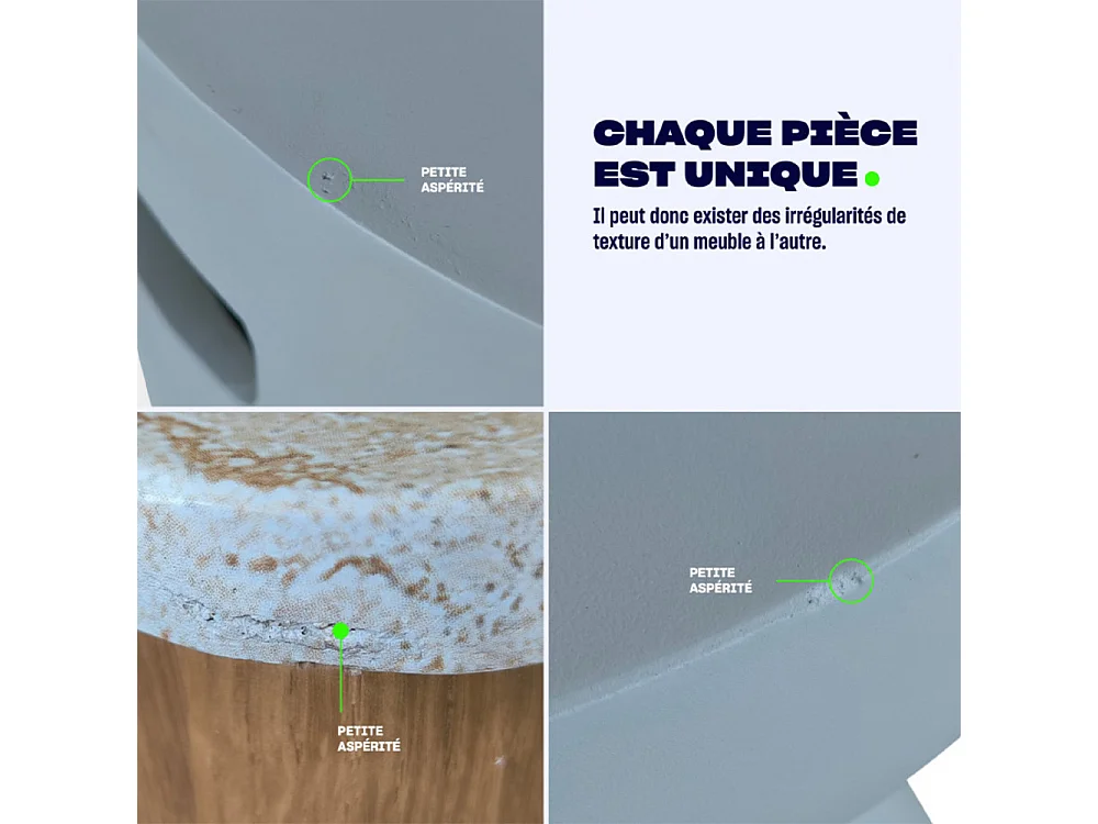 Lipali - Table basse en effet travertin et bois 100x60cm - Beige