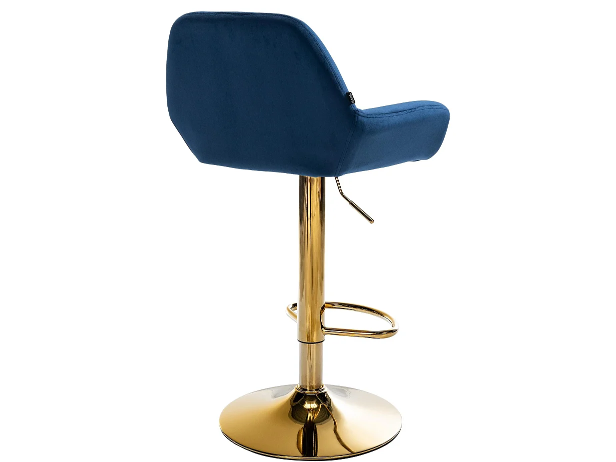 Tabouret de bar - Velours - Bleu - Braga