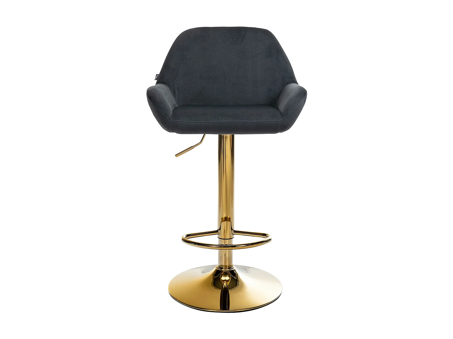 Lot de 2  Tabouret de bar - Velours & Métal - Noir - Braga