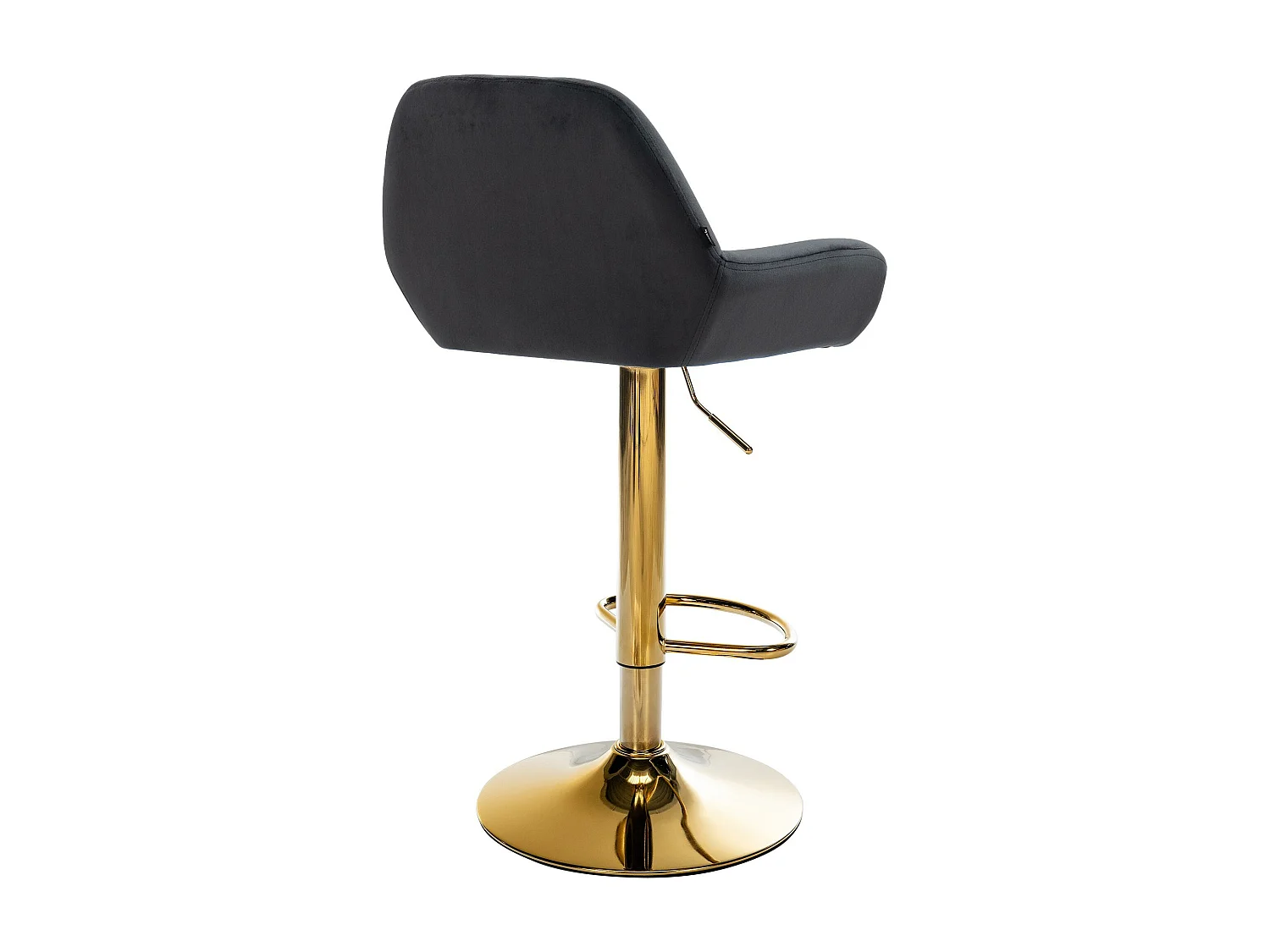 Lot de 2  Tabouret de bar - Velours & Métal - Noir - Braga