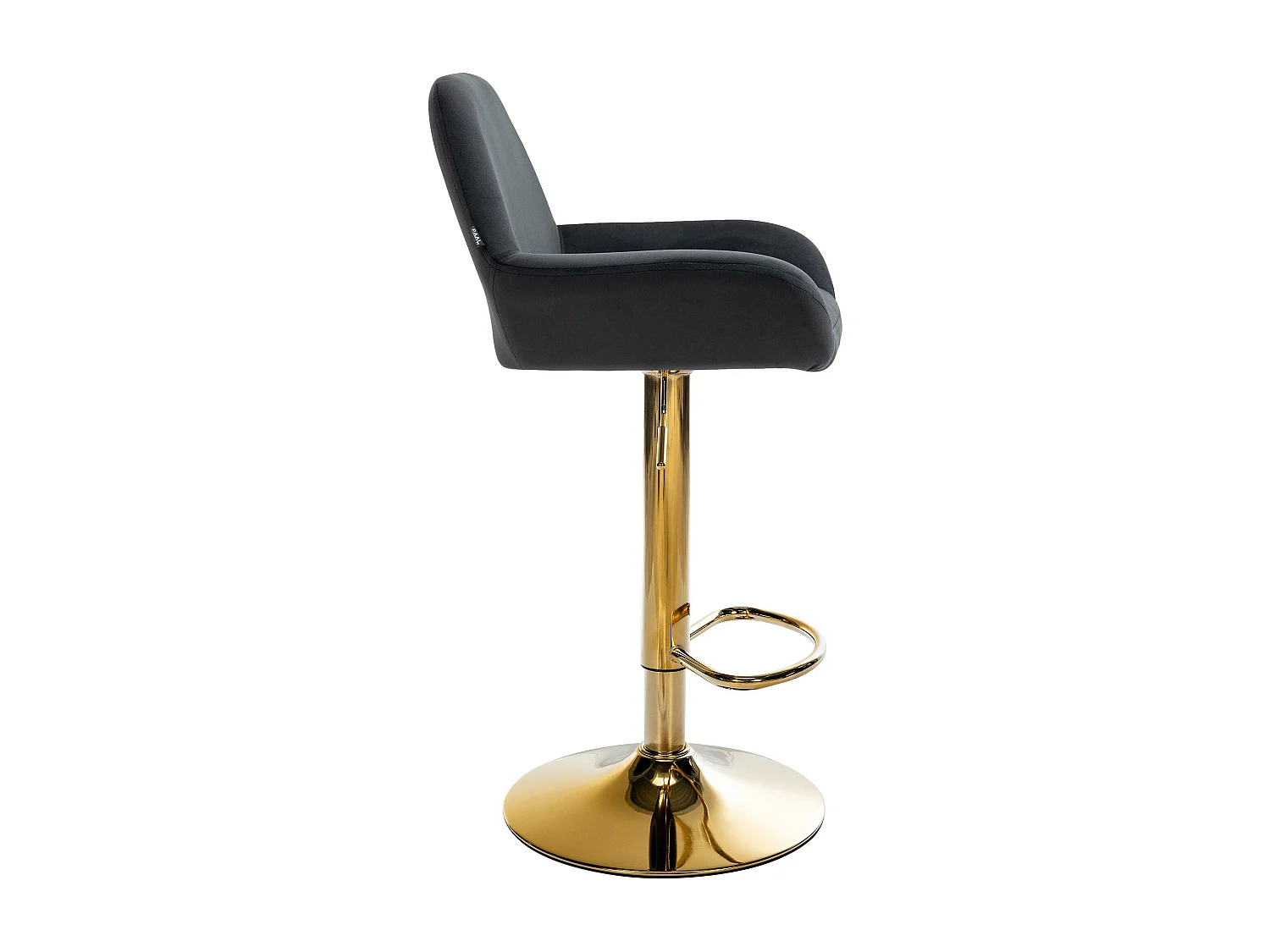 Lot de 2  Tabouret de bar - Velours & Métal - Noir - Braga
