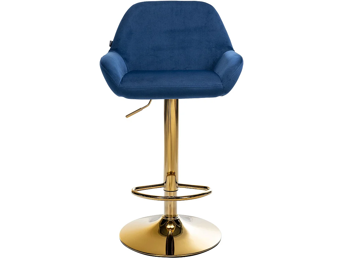 Lot de 2  Tabouret de bar - Velours - Bleu - Braga