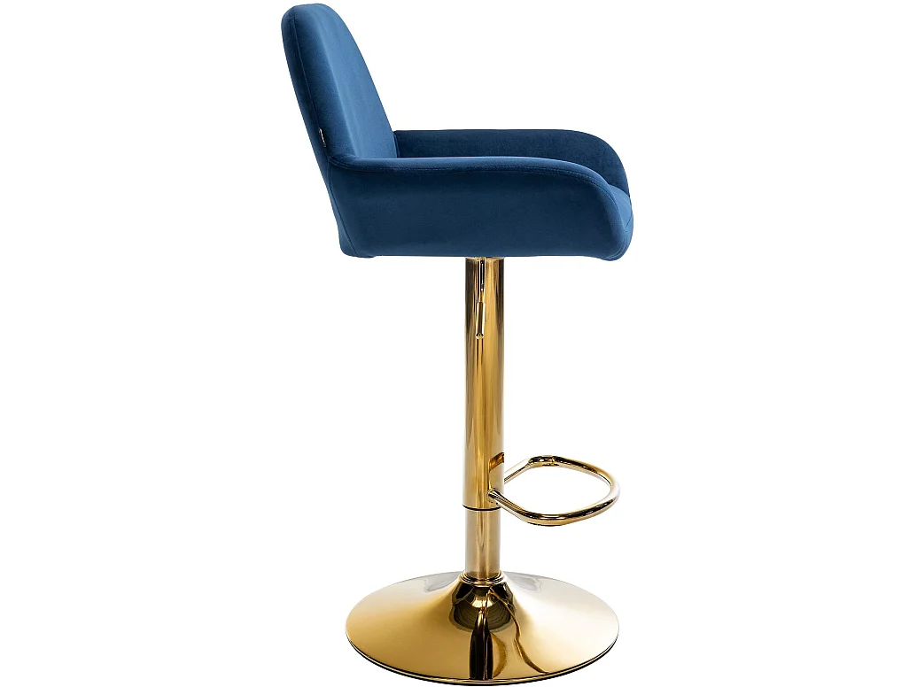 Lot de 2  Tabouret de bar - Velours - Bleu - Braga