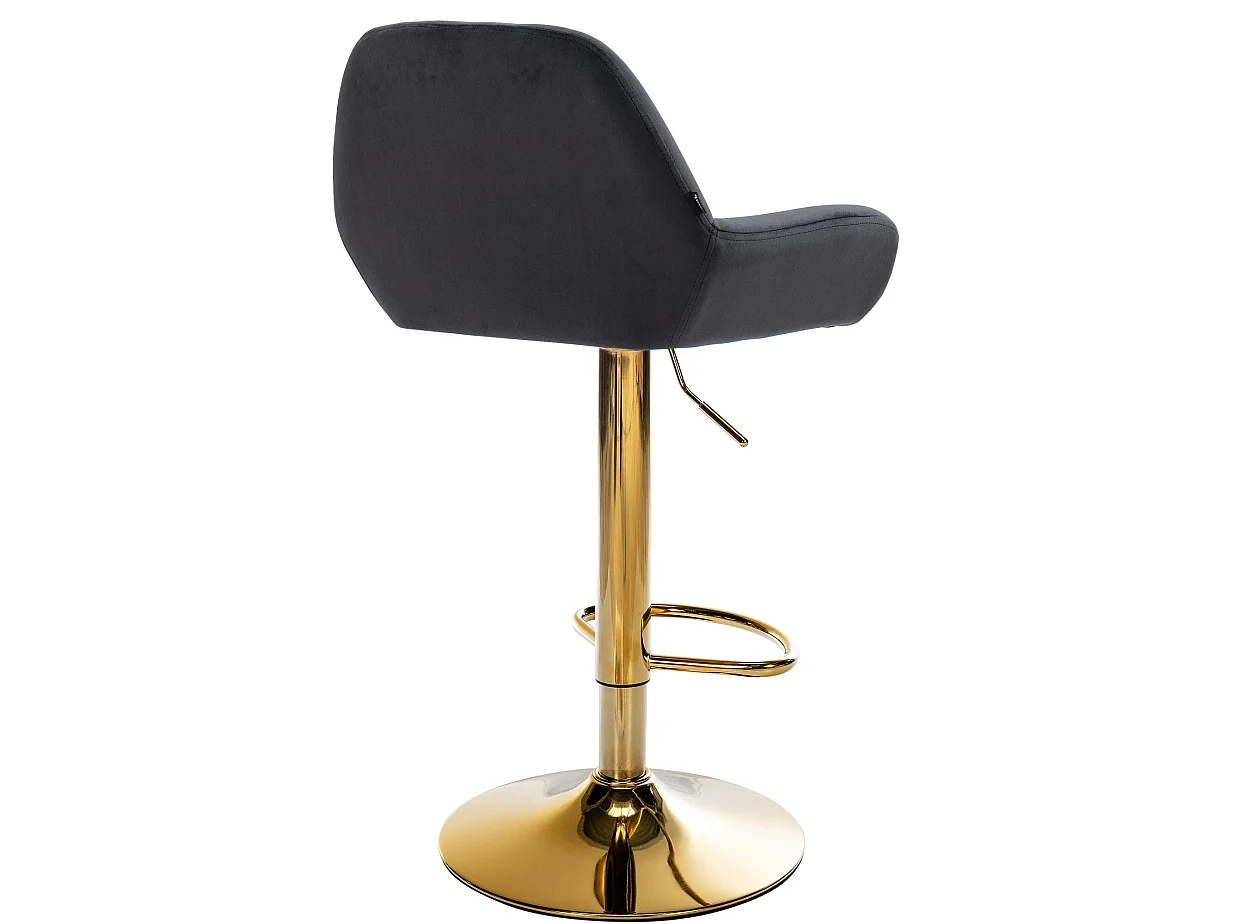 Tabouret de bar - Velours - Noir - Braga