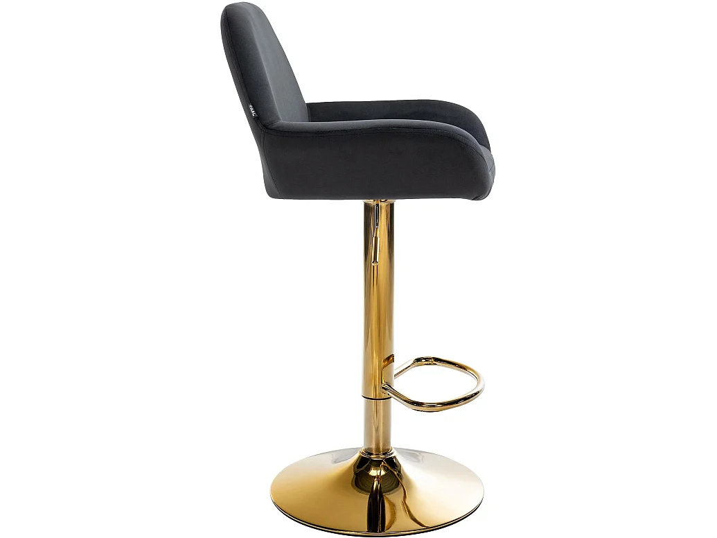 Tabouret de bar - Velours - Noir - Braga
