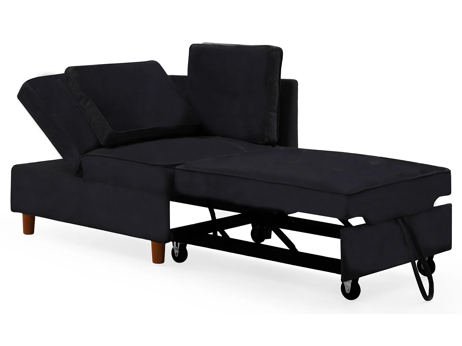 Banquette 2 places convertible Zinez Velours Noir