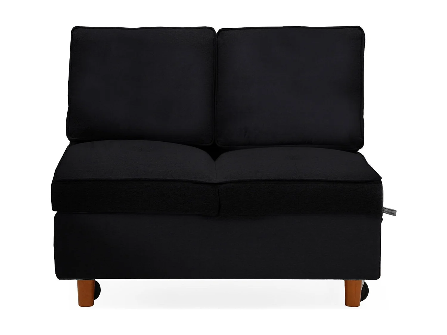 Schlafsofa Zinez Velours Schwarz, 2-Sitzer