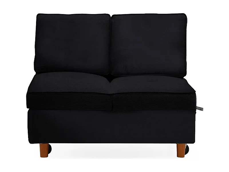Schlafsofa Zinez Velours Schwarz, 2-Sitzer
