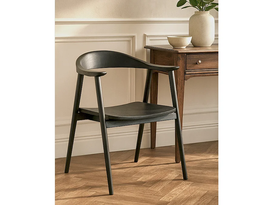 Lot de 2 chaises Dewi - Lot de 2 Chaise Dewi en teck massif noir