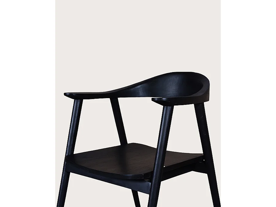 Lot de 2 chaises Dewi - Lot de 2 Chaise Dewi en teck massif noir