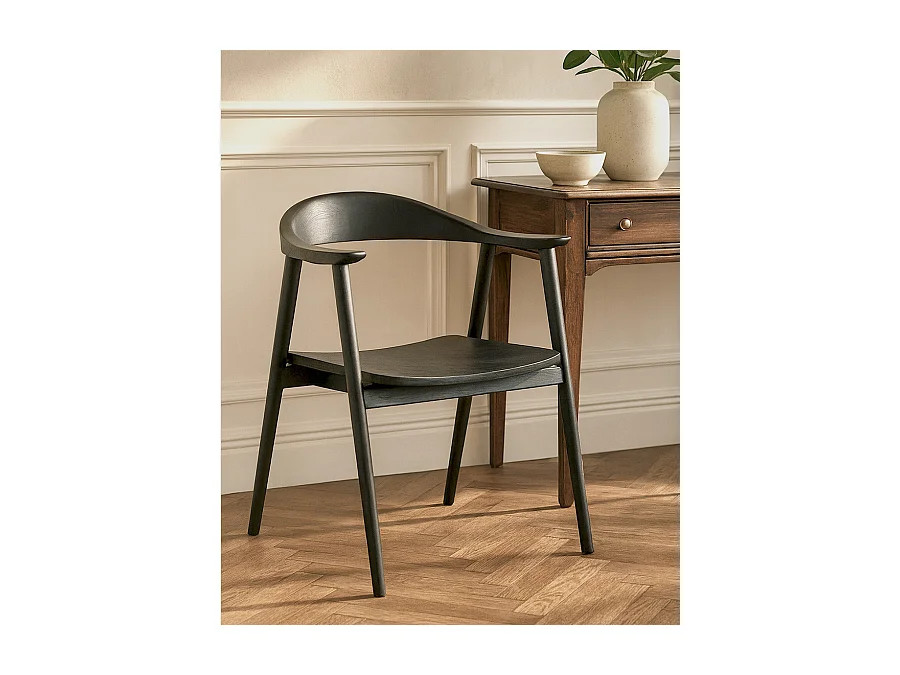 Lot de 2 chaises Dewi - Lot de 2 Chaise Dewi en teck massif noir