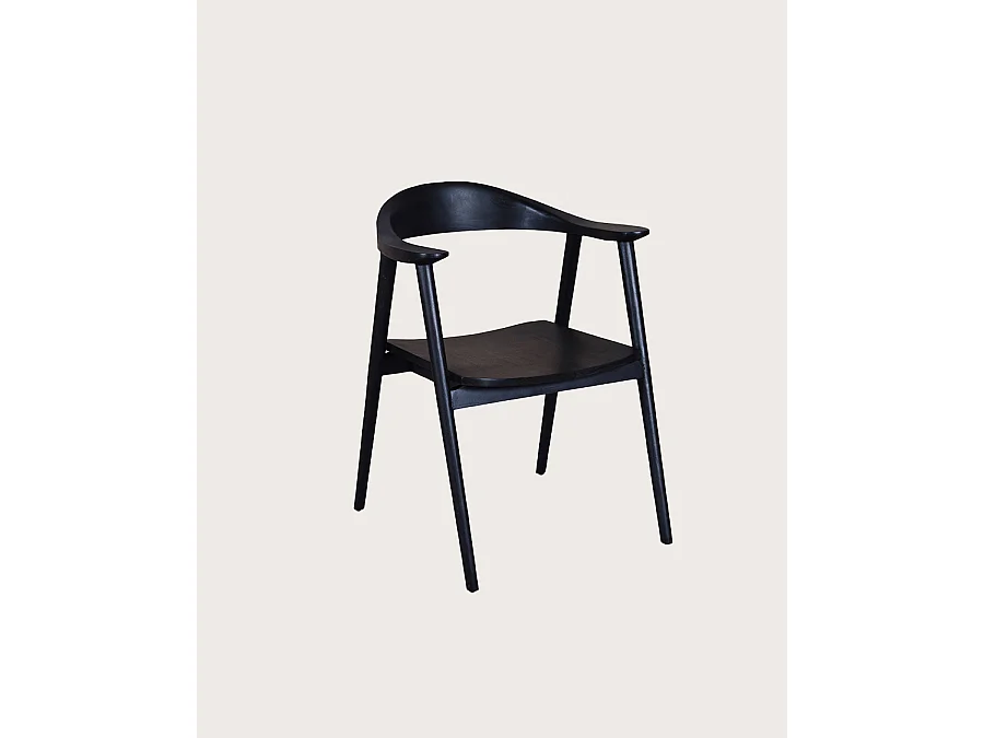 Lot de 2 chaises Dewi - Lot de 2 Chaise Dewi en teck massif noir