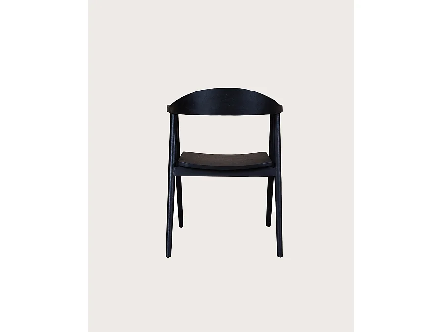 Lot de 2 chaises Dewi - Lot de 2 Chaise Dewi en teck massif noir