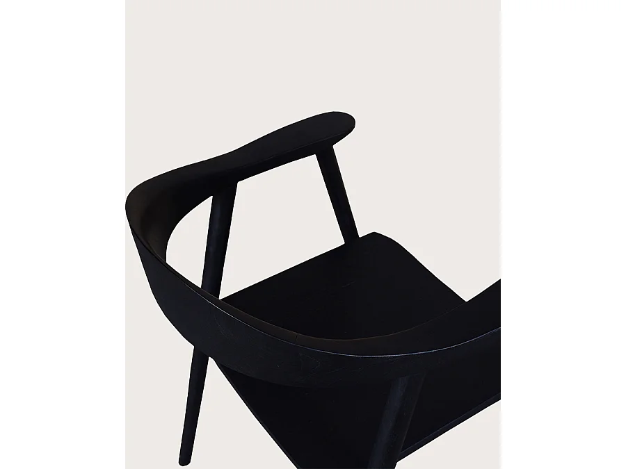 Lot de 2 chaises Dewi - Lot de 2 Chaise Dewi en teck massif noir