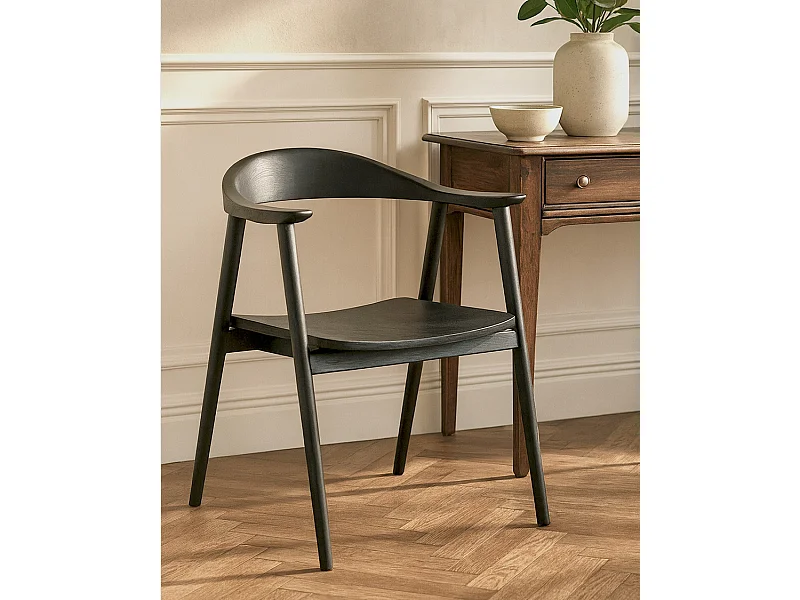 Lot de 2 chaises Dewi - Lot de 2 Chaise Dewi en teck massif noir