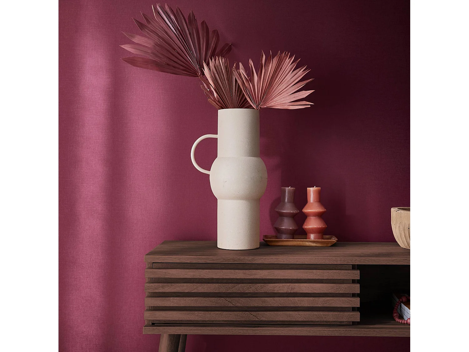 Consolle con 2 cassetti effetto legno naturale, 100cm, noce