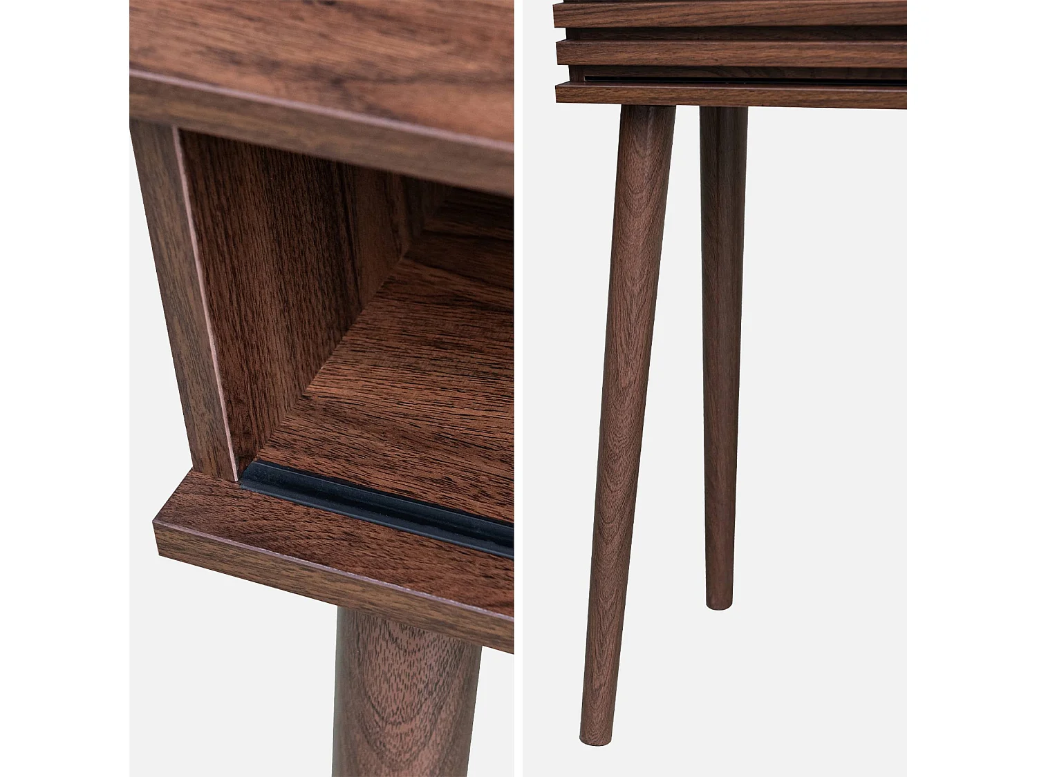 Consolle con 2 cassetti effetto legno naturale, 100cm, noce